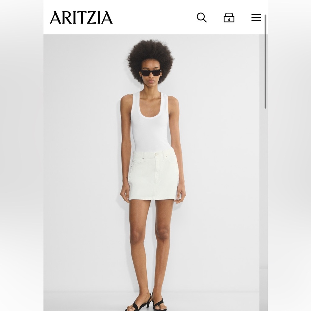 Aritzia White Skirt - Denim Forum White Mini Skirt